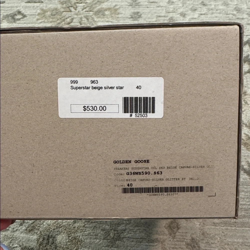 Golden Goose White Leather/Canvas Sneakers with Silver Glitter Star - Picture 2 of 14